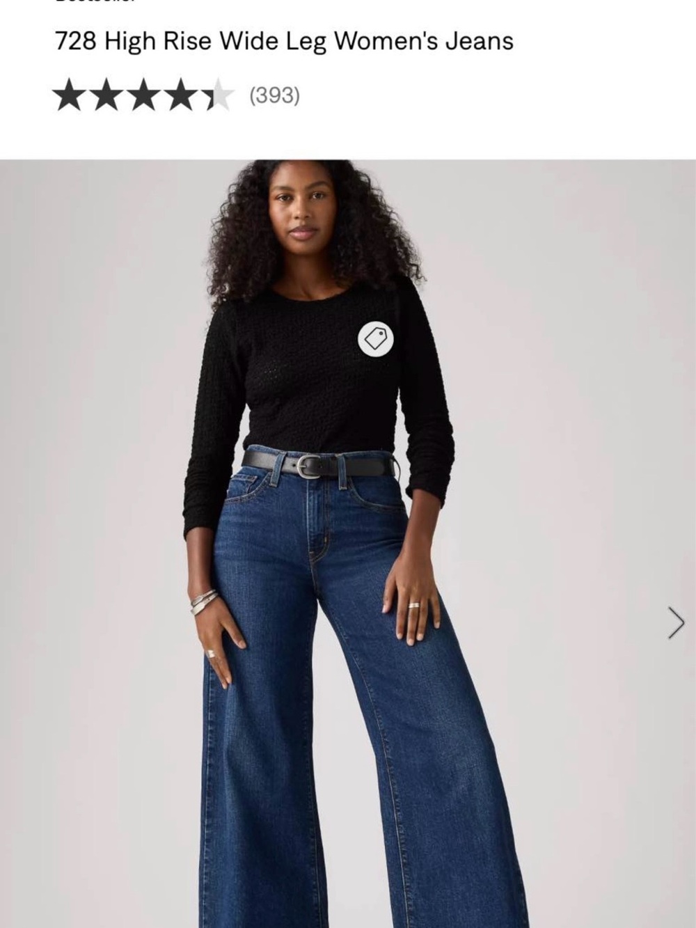 Levi's Dark Blue High-Rise Wide Leg Jeans